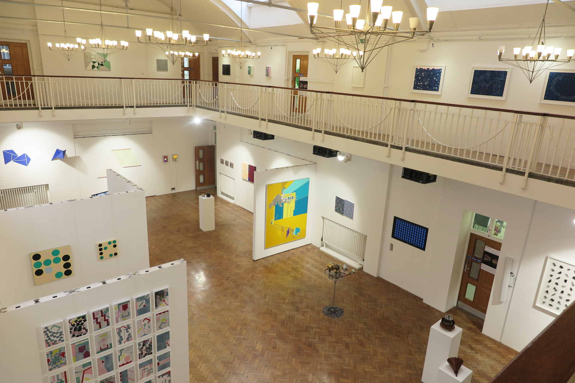 Fine art pieces on display in Ruskin Gallery