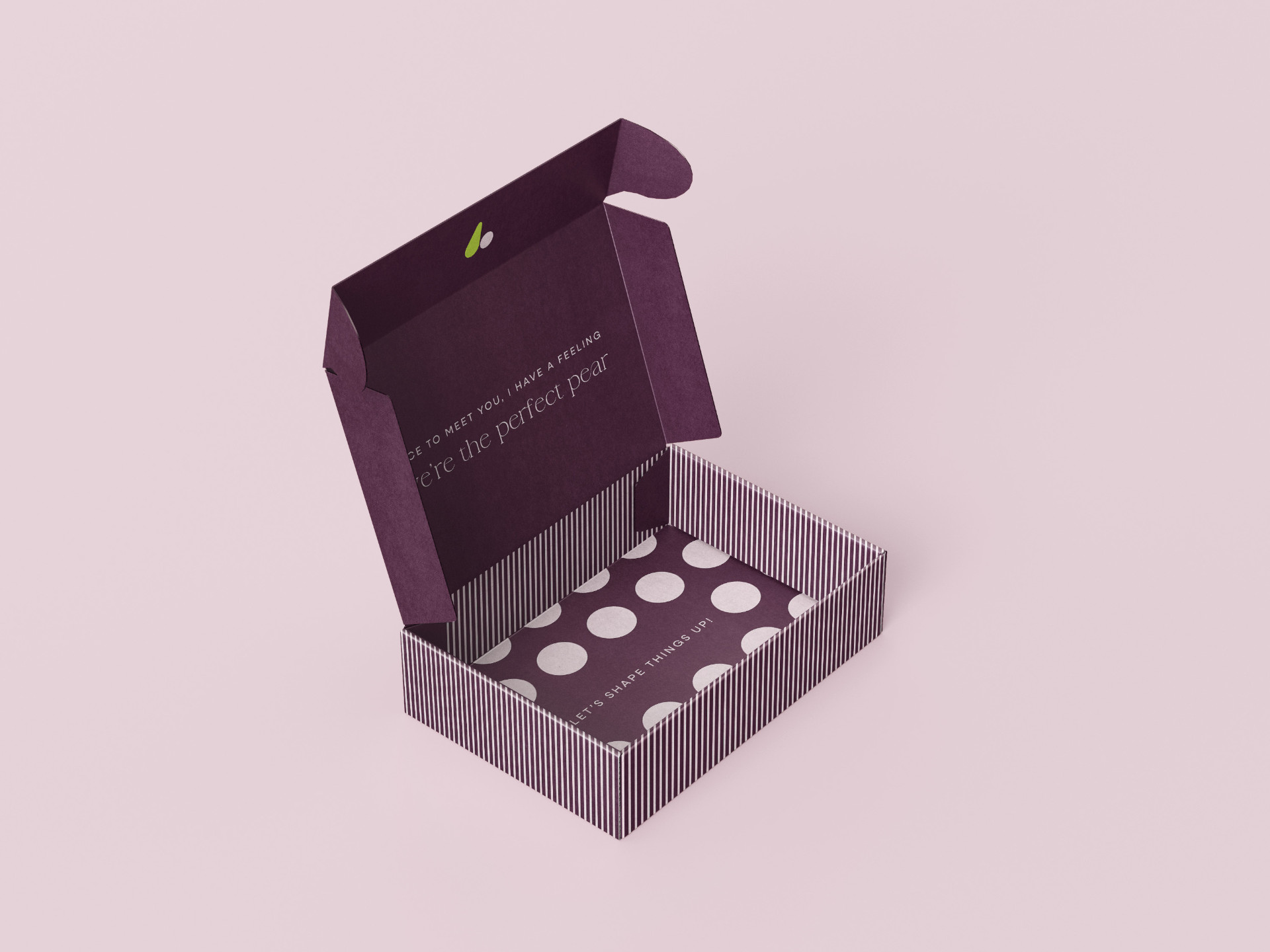 Open purple mailer box