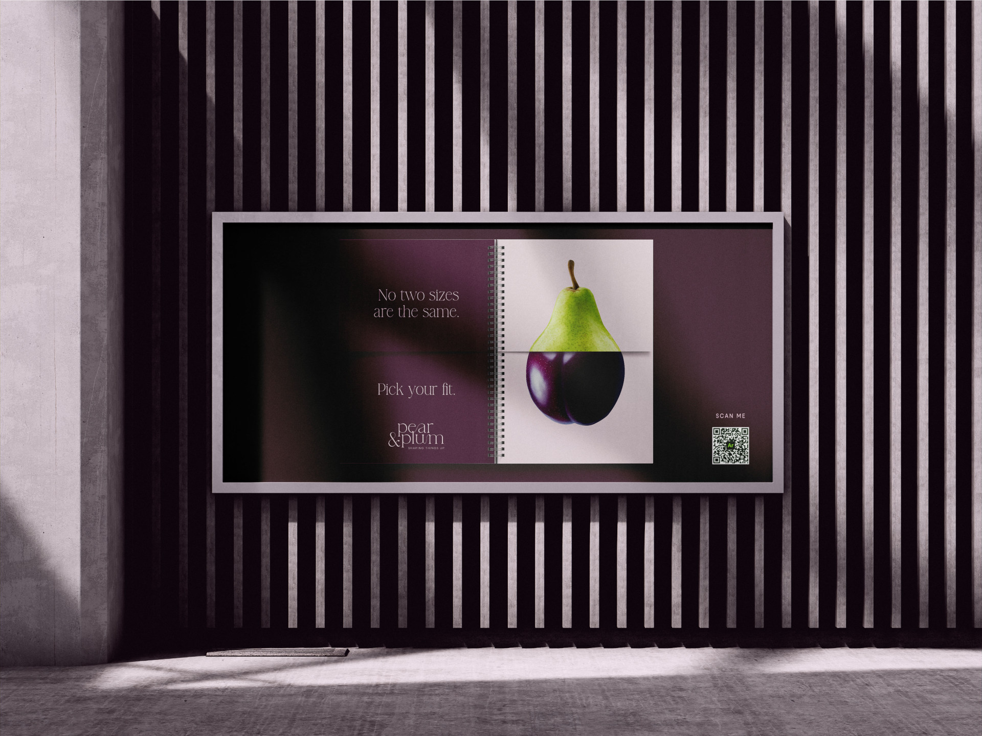 Billboard design with Pear & Plum branding and image