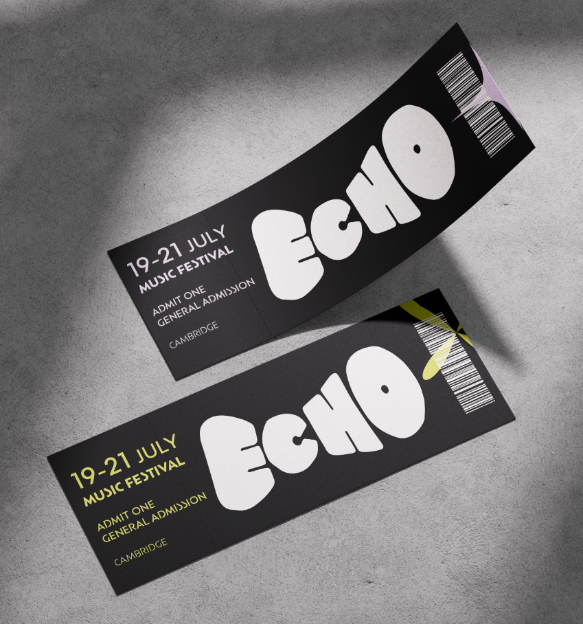 Two tickets with Echo festival design