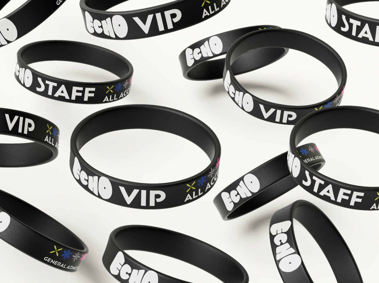 Wristbands with Echo festival design
