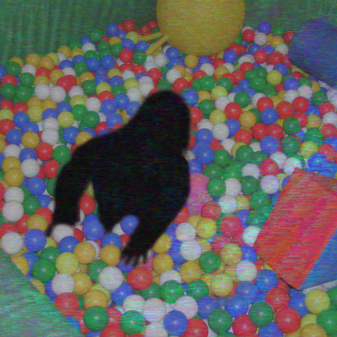 Shadowy creature in ballpit