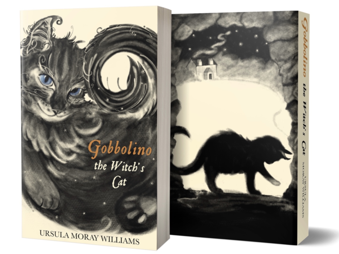 Fron and back covers of Gobbolino the Witch's Cat featuring images of cat