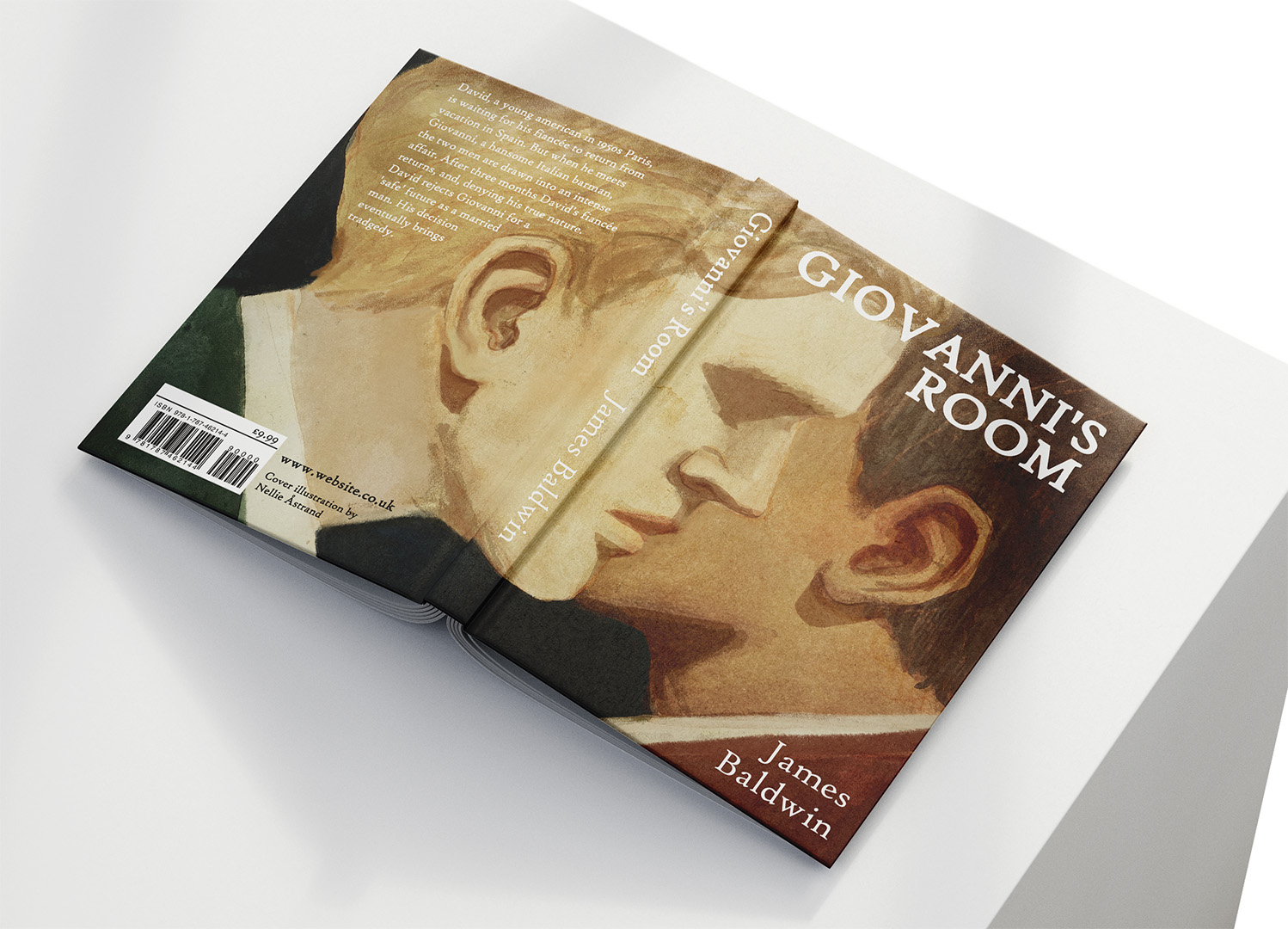 Book cover of Giovanni's Room with illustration of two men's heads overlapping