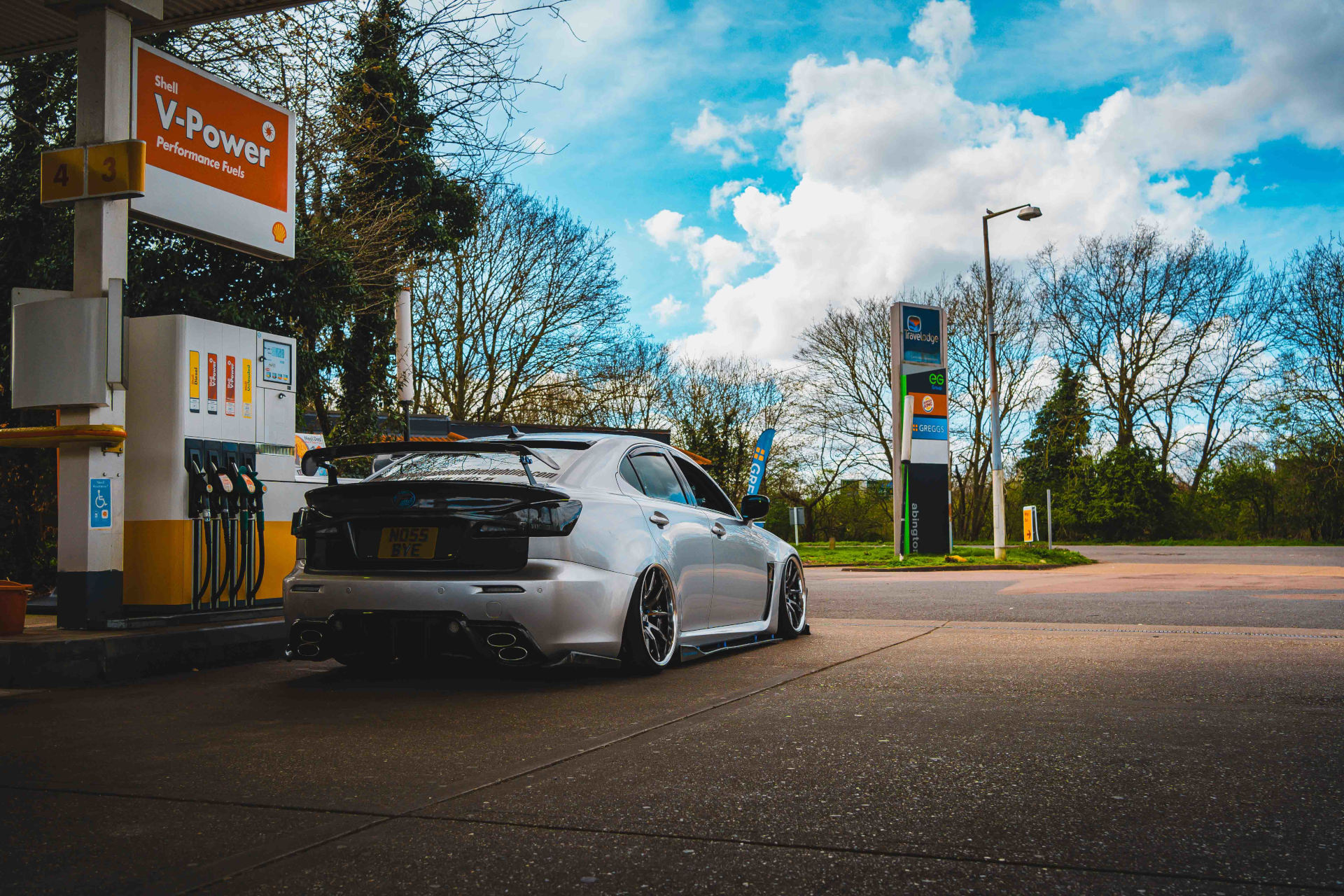 Photo of a car at a petrol station