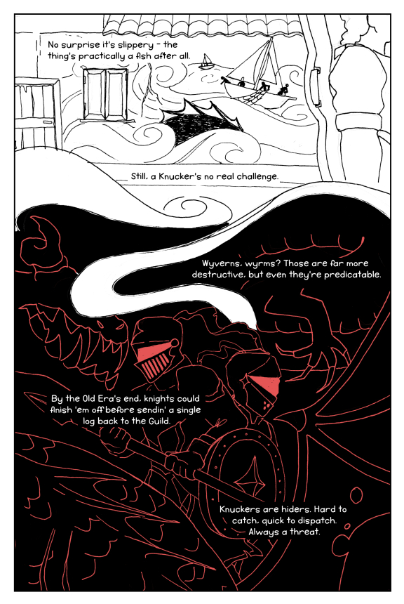 Graphic novel page depicting attempts to combat different dragons