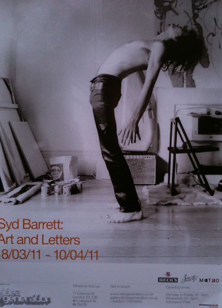 A photograph of a Syd Barrett poster for exhibition 'Art and Letters'