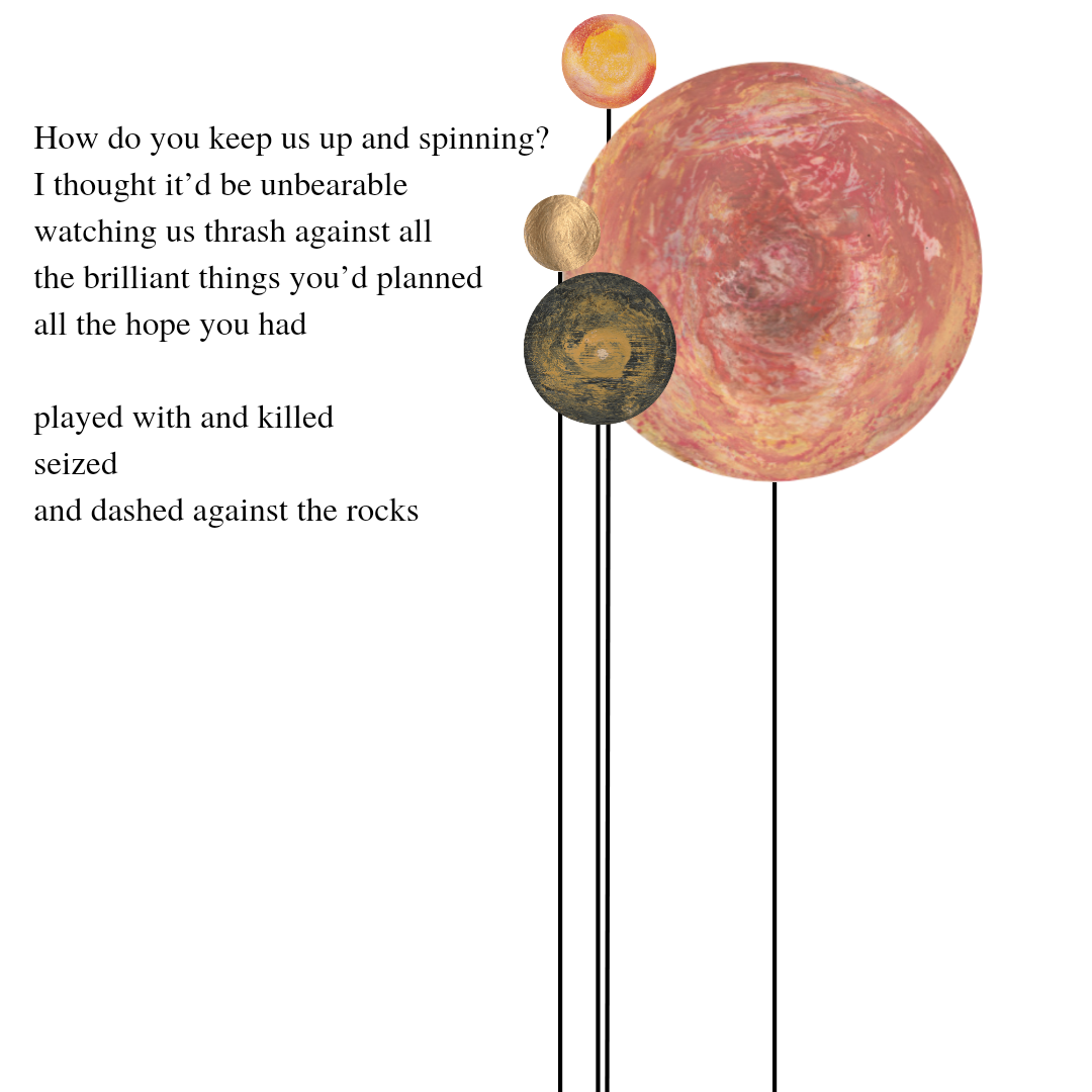Illustration of planets next to poem: 