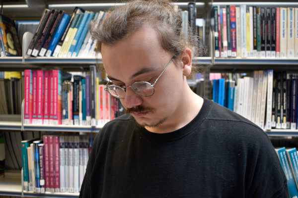 Sam Millar in library