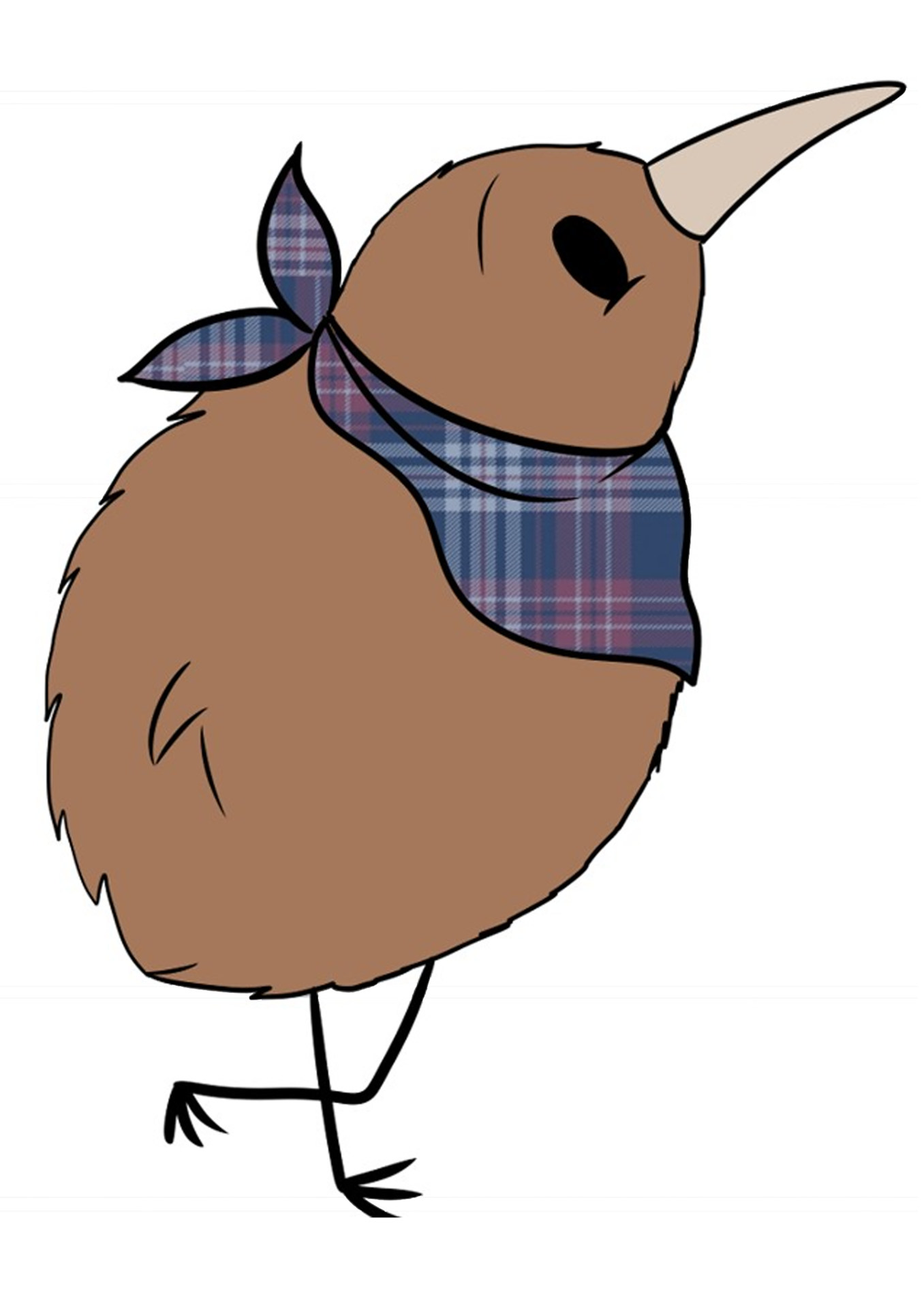 Illustration of kiwi wearing neckscarf
