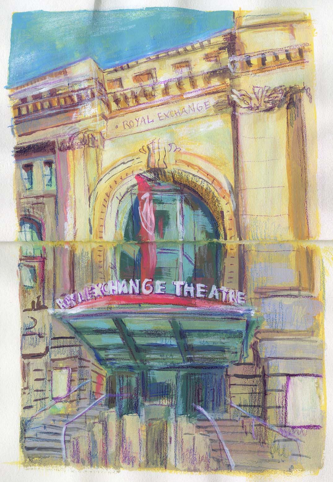 Illustration of Royal Exchange Theatre exterior