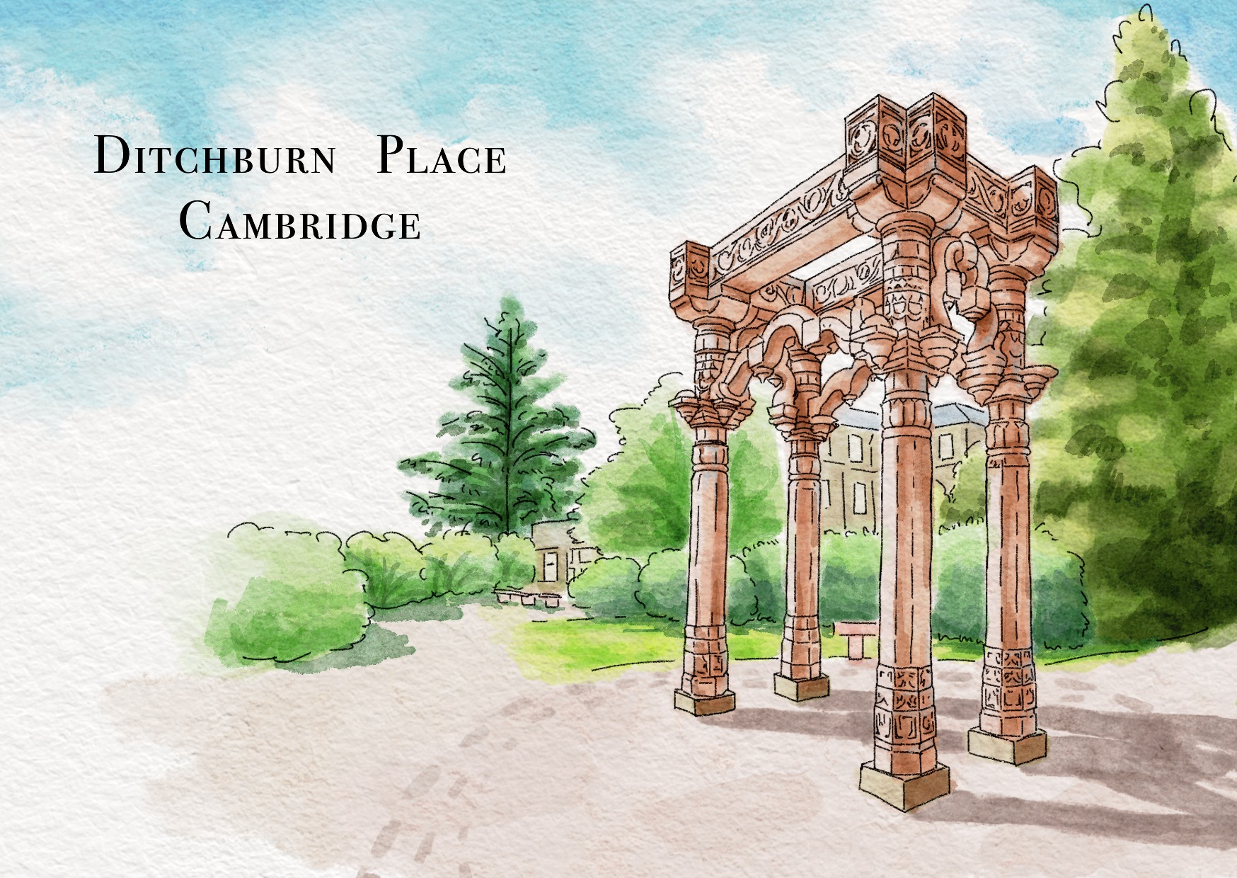 Illustration of stone archway at Ditchburn Place, Cambridge