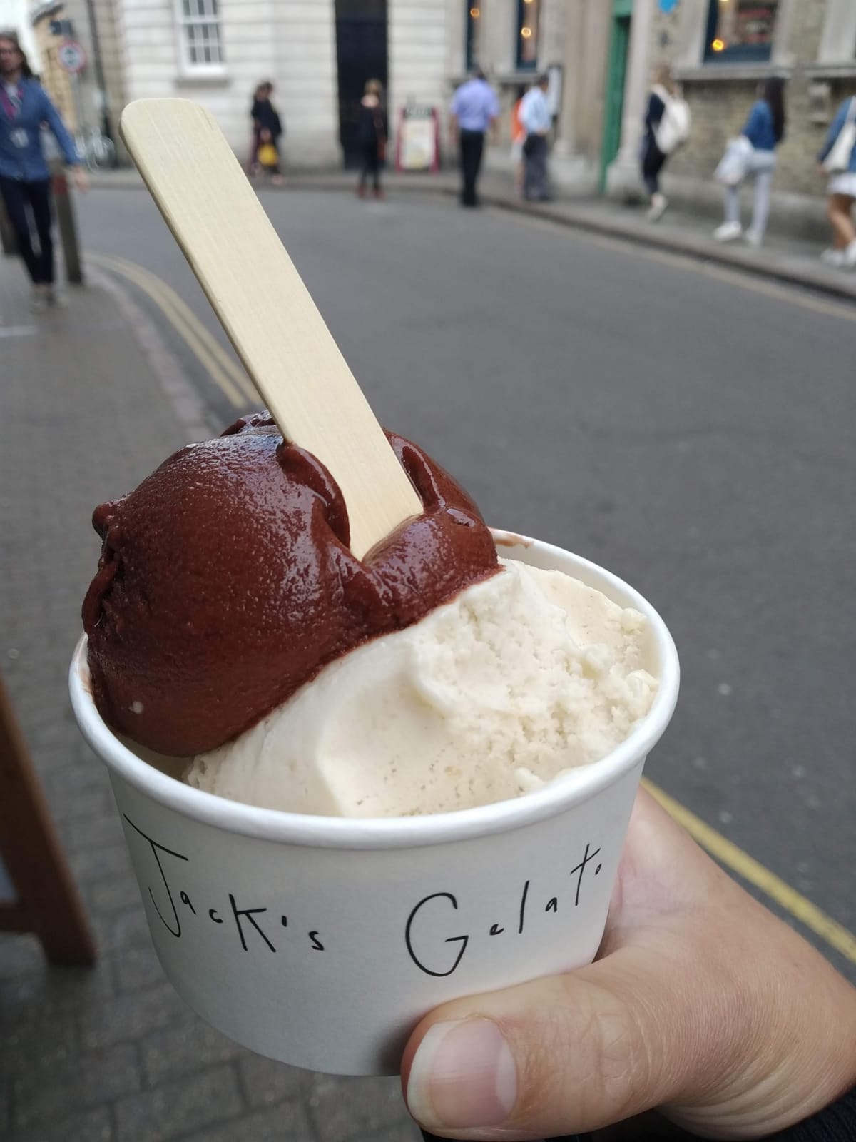 A photo of an ice cream from Jacks Gelato.