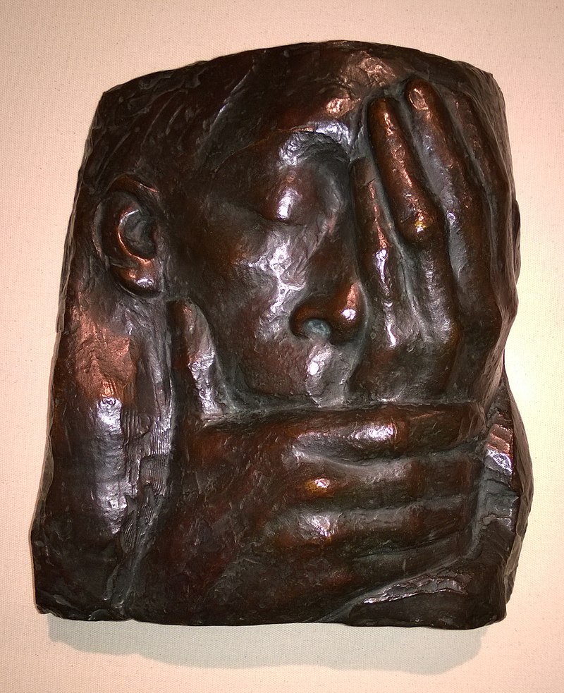Images: Käthe Kollwitz – (left) Lament (Die Klage), 1938, bronze relief, Collection: Currier Museum of Art