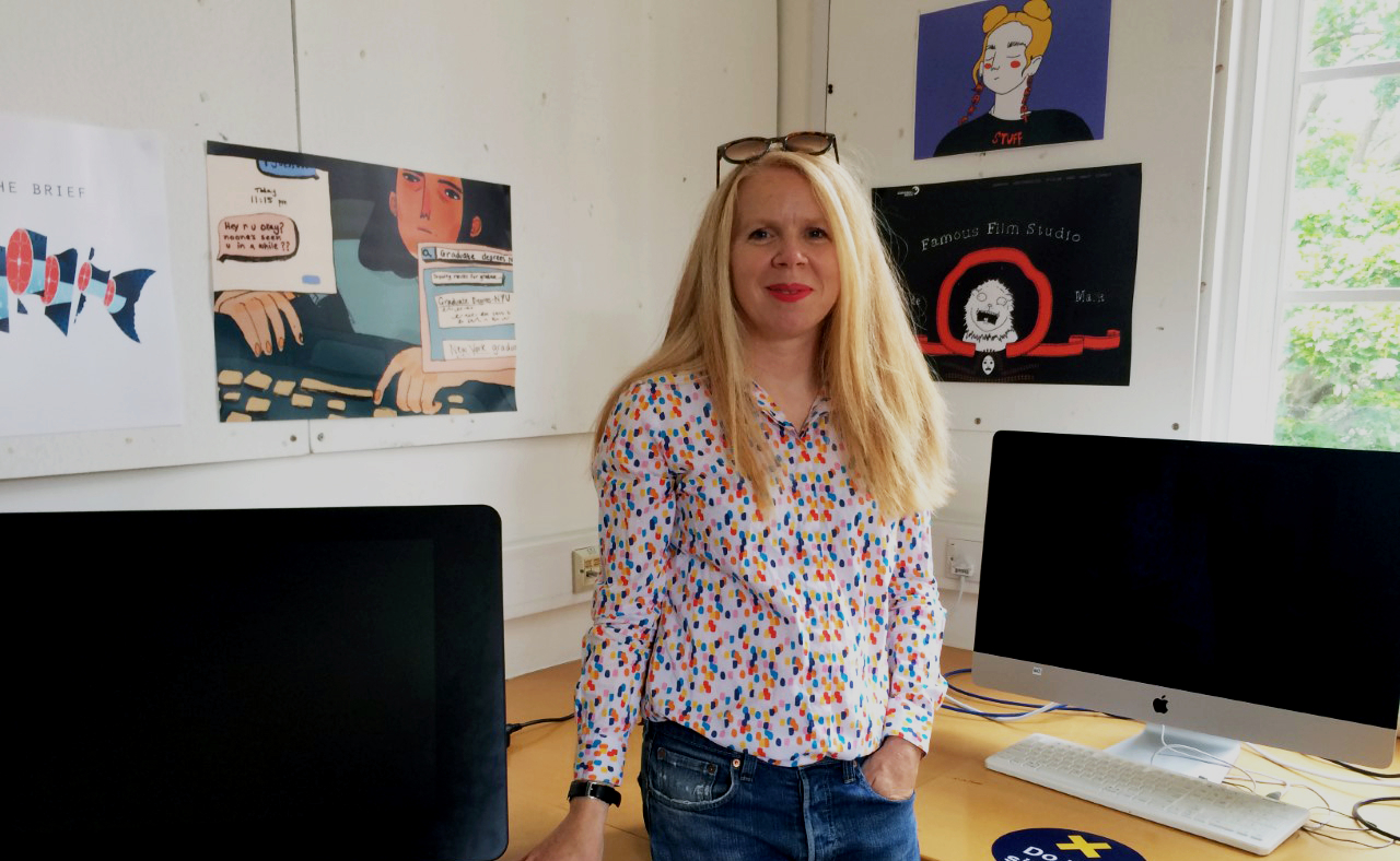 Rachel Larkum standing in the animation studio