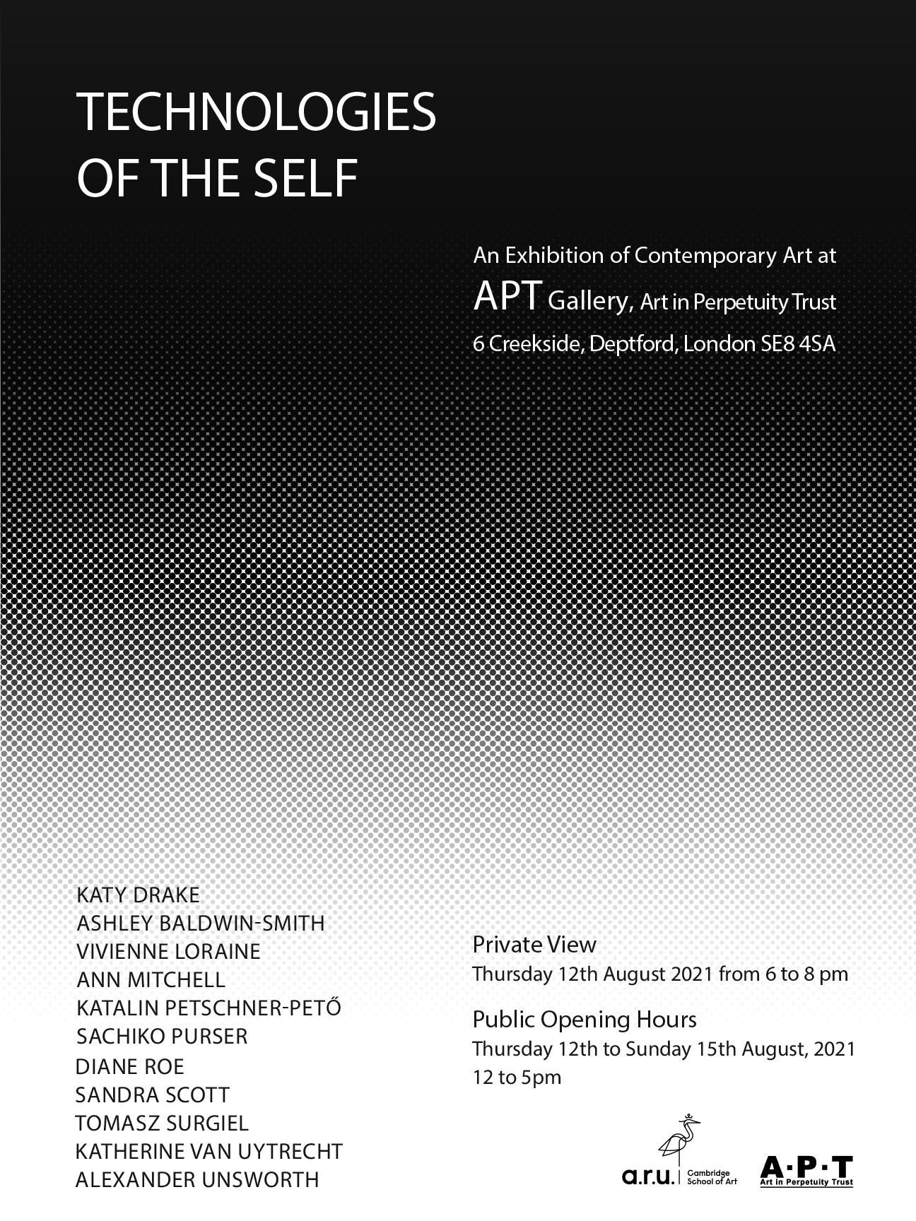 Technologies of the Self exhibition poster.