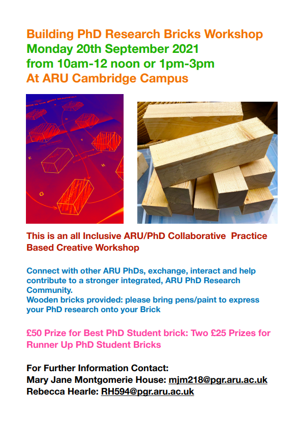 Building PhD Research Bricks Workshop poster.