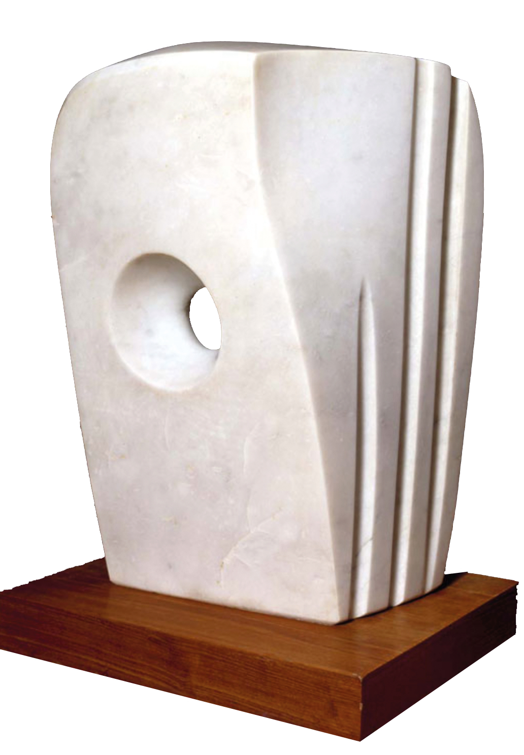 Stone sculpture with hole through centre