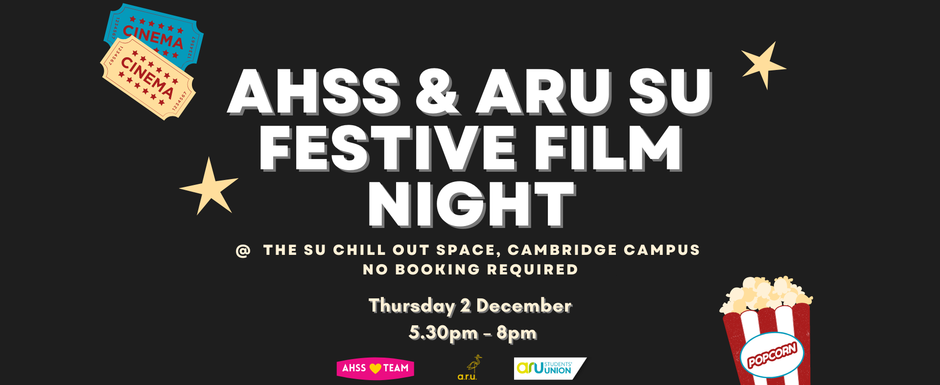 Festive Film Night - Arts, Humanities & Social Sciences & ARU Student's Union