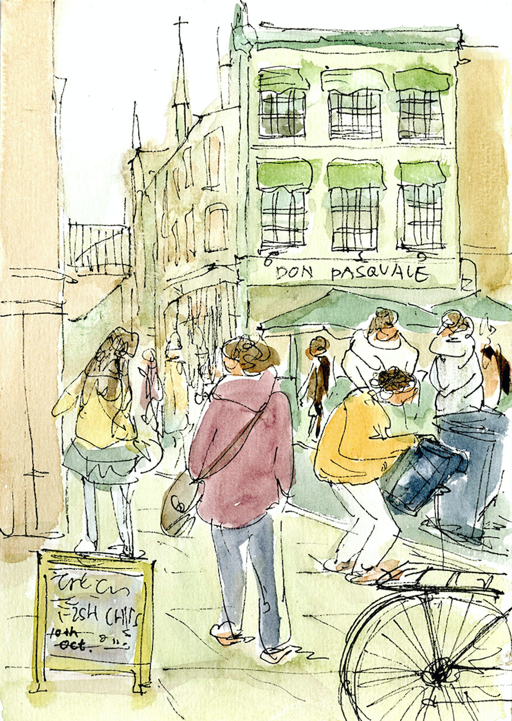 Illustration of Don Pasquale cafe in Cambridge