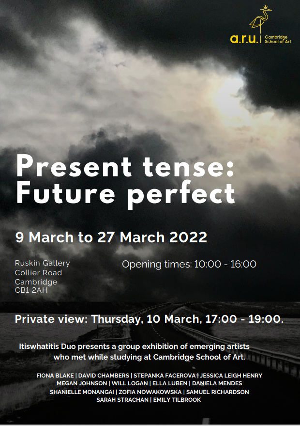 Present Tense, Future Perfect Exhibition poster.