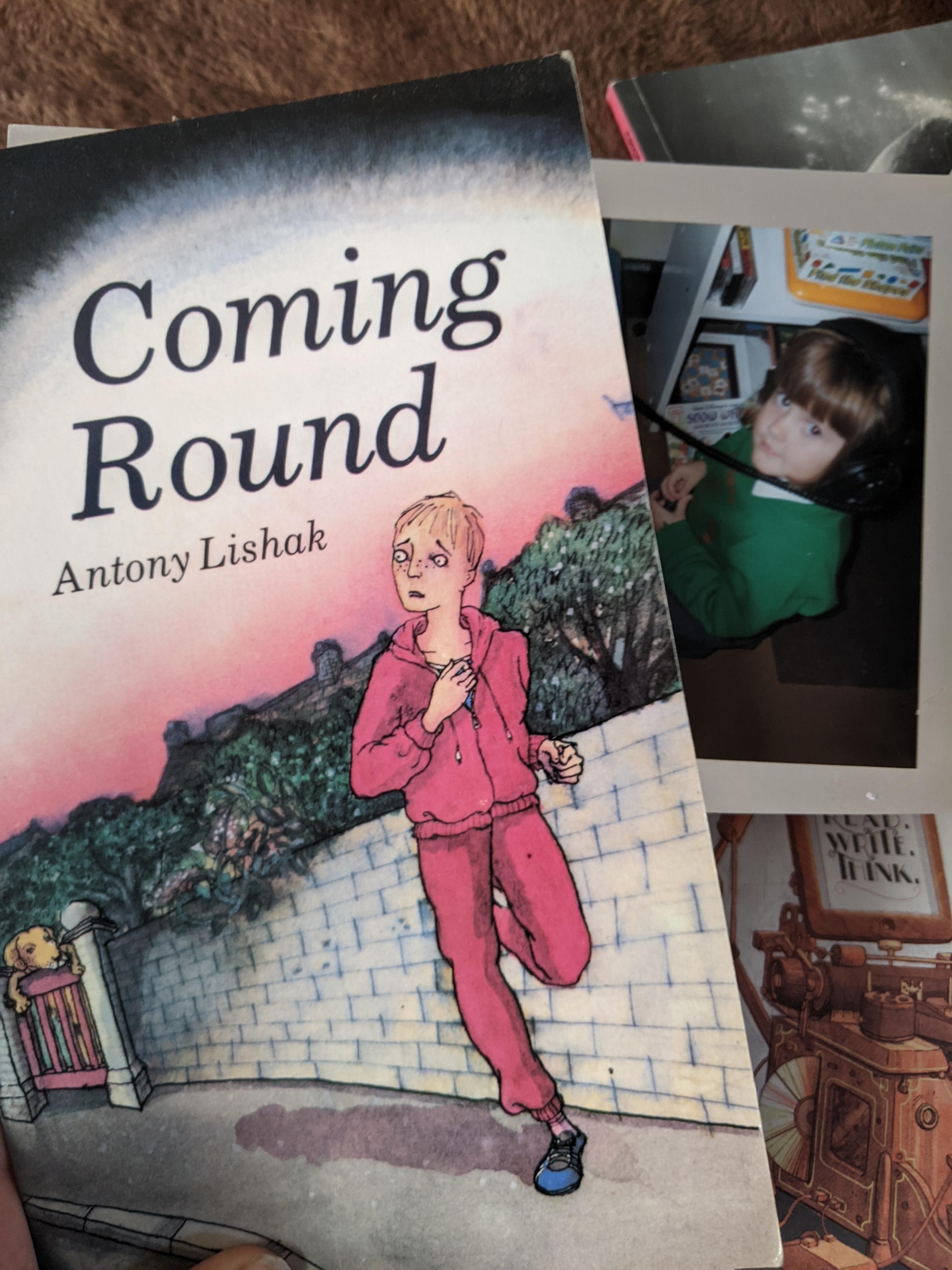 Cover of Coming Round by Anthony Lishak next to photo of Megan as a child