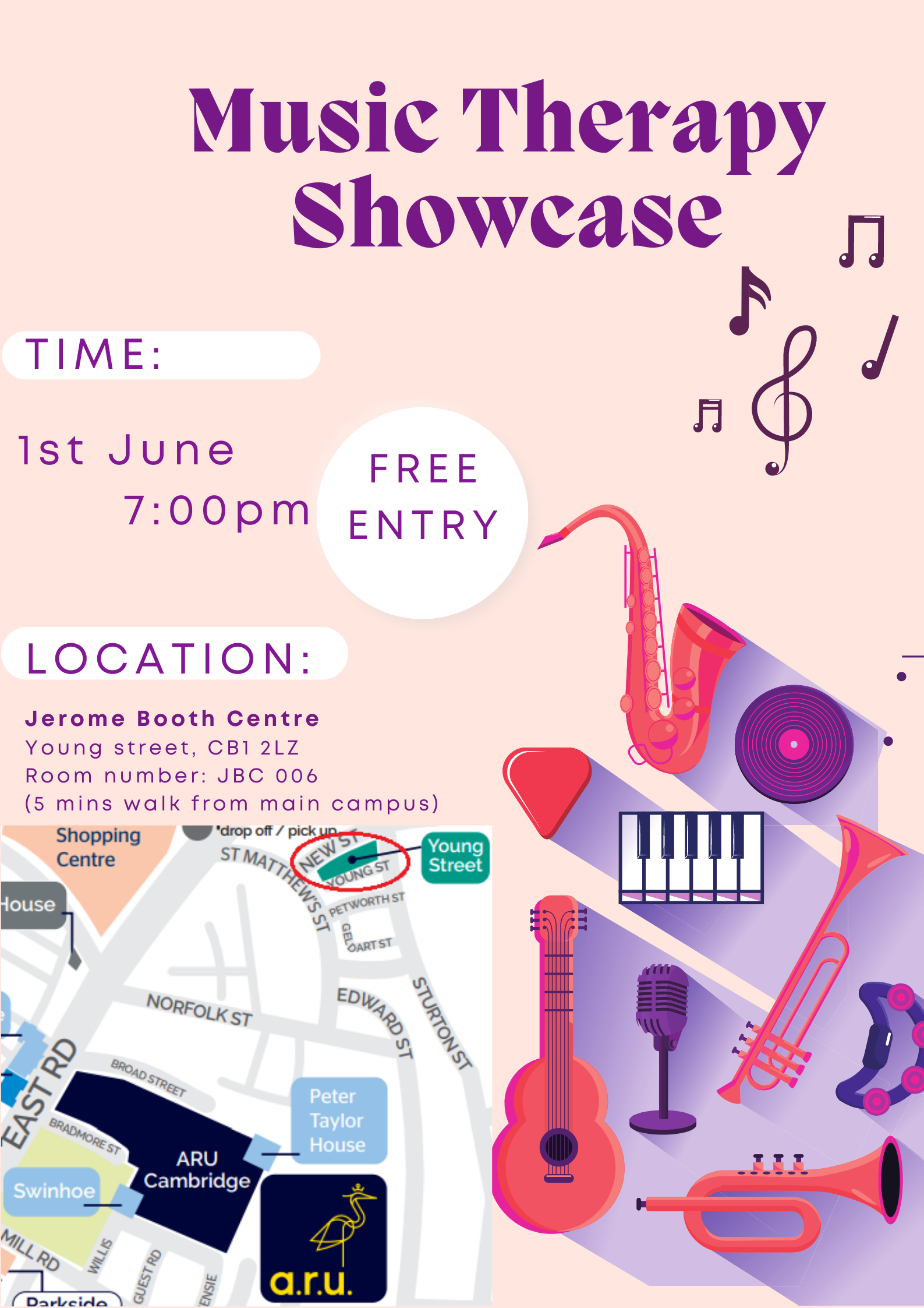 Music Therapy Showcase poster.