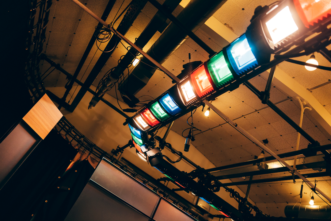 Lighting rig in TV studio