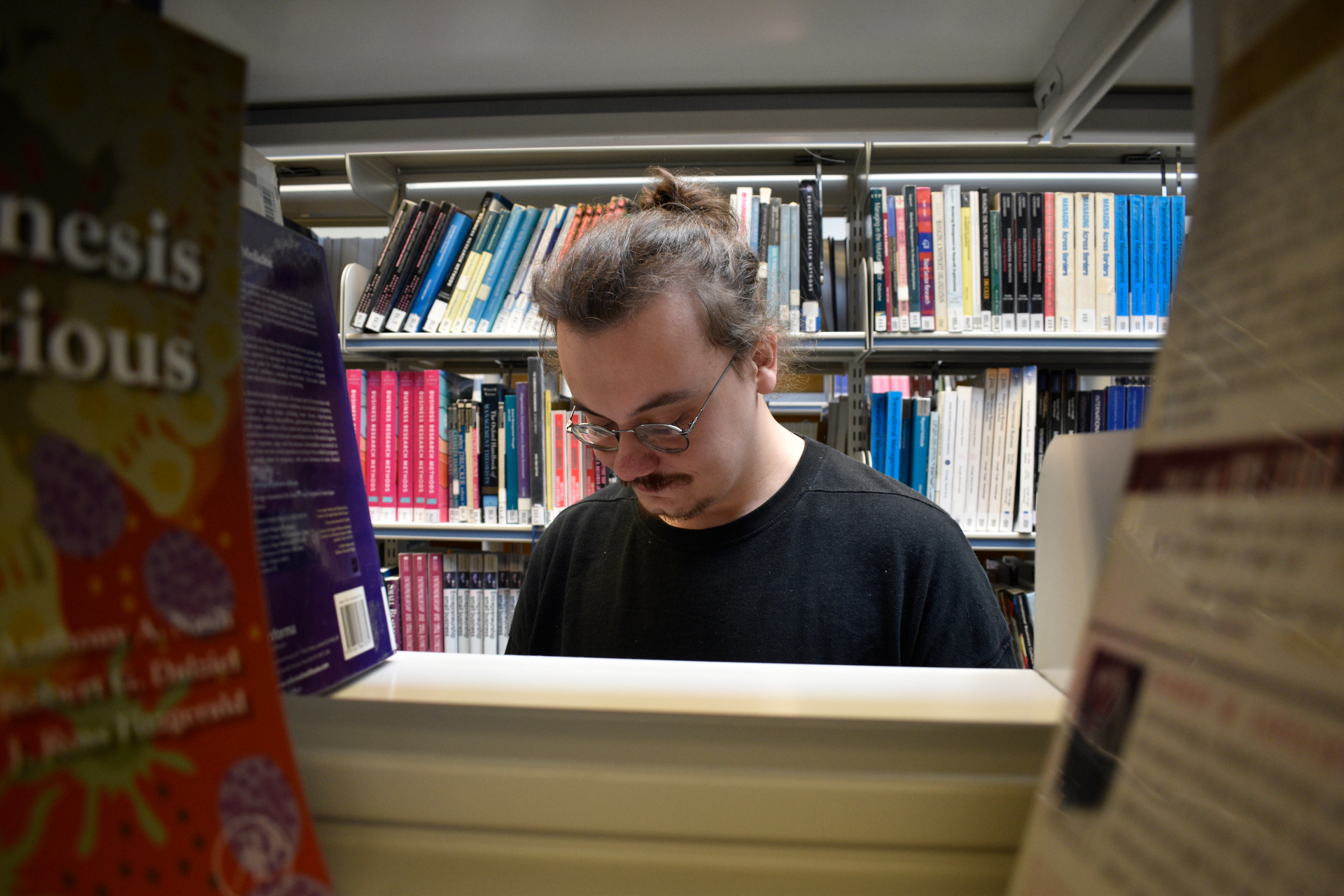 Sam Millar in ARU library